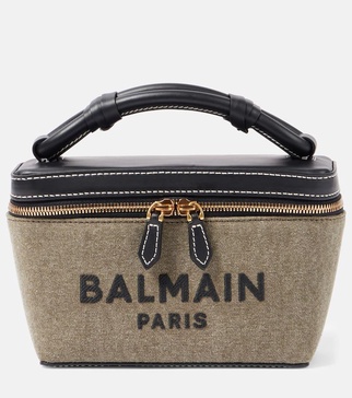 B-Army leather-trimmed canvas shoulder bag