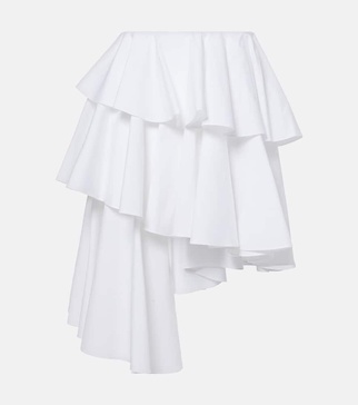 Spiral ruffled miniskirt