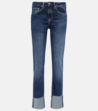 Girlfriend mid-rise slim jeans
