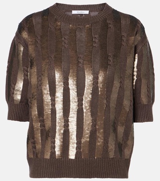 Empoli sequined linen top