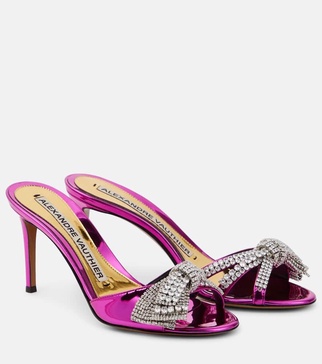 Shooting embellished mules