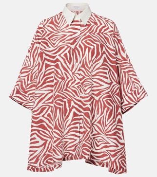 Printed cotton and silk shirt
