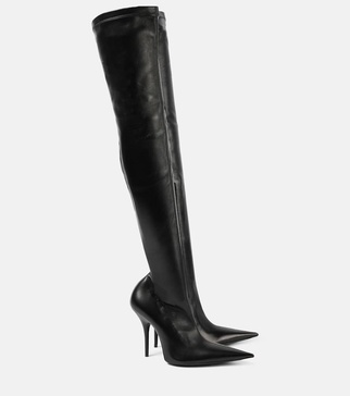Avenue leather over-the-knee boots