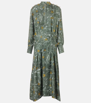 Felicia studded silk maxi dress