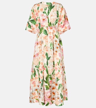 Gesto floral linen maxi dress