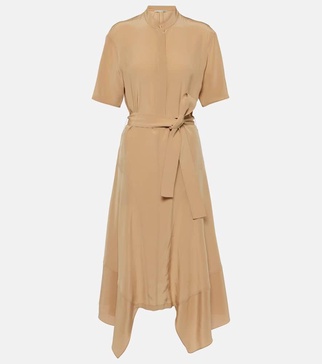 Silk crêpe de chine shirt dress