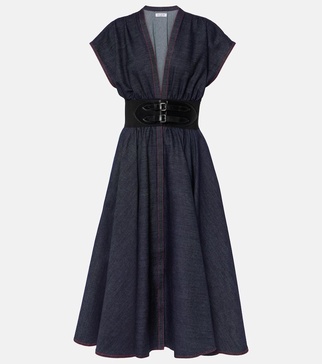 Denim midi dress