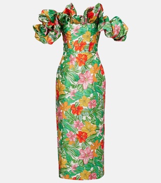 Printed off-shoulder maxi dress