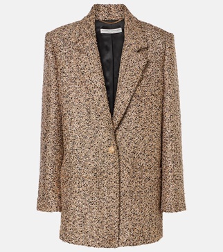 Oversized tweed lamé blazer
