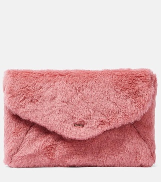 Alpaca, wool, and silk teddy clutch