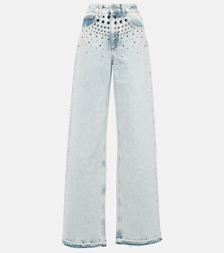 Embellished straight jeans