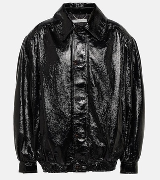 Oversized leather jacket