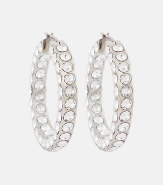 Jahleel large crystal-embellished hoop earrings