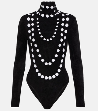 Jacquard velvet chenille bodysuit