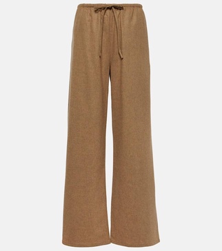 Wool and cashmere wide-leg pants