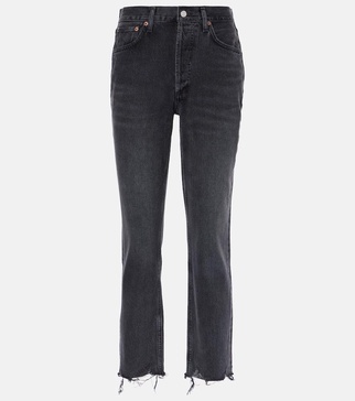 Riley high-rise cropped straight jeans