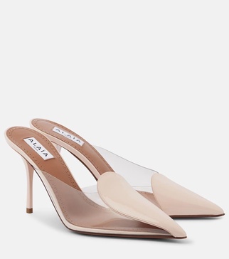 90 PVC and leather mules
