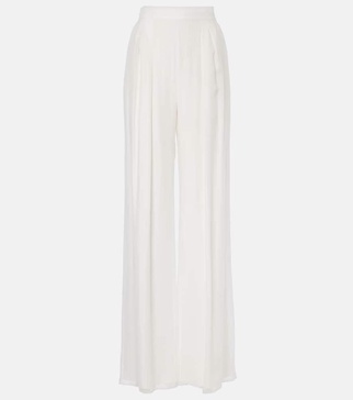 Bridal Lampo silk chiffon wide-leg pants