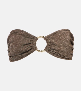 Carlotta lamé bandeau bikini top