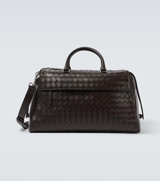 Intrecciato leather duffel bag