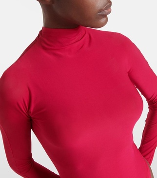 Turtleneck jersey bodysuit