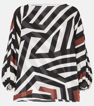 Camino striped silk top