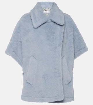 Tebe alpaca, wool, and silk teddy cape