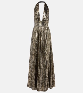 Ivy leopard-print open-back maxi dress