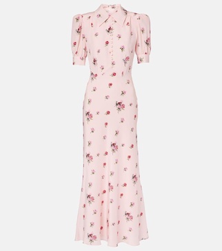 Embellished silk midi dress