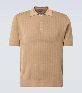 Silk and cotton polo shirt