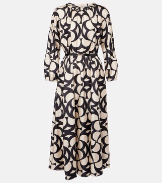 Nina silk twill maxi dress