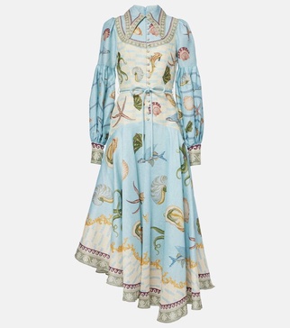 Bath House printed linen-blend shirt dress