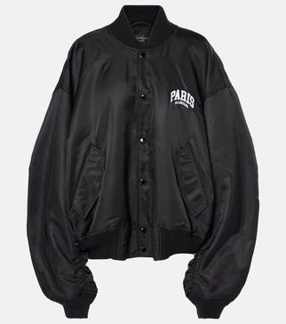 Paris satin varsity jacket