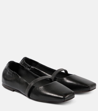 Monili leather Mary Jane flats