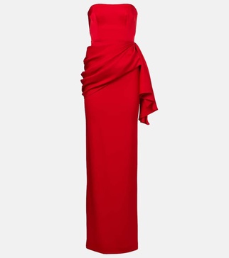 Draped crêpe satin gown