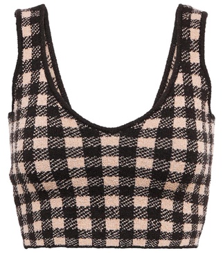 Argia checked crop top