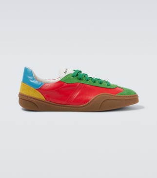 Leather and suede sneakers