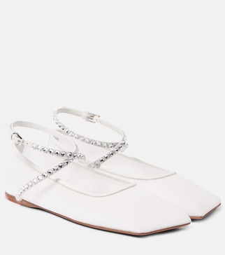 Ane embellished mesh ballet flats