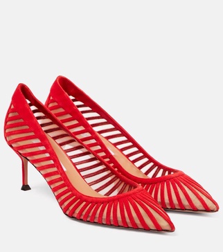 Passions 65 suede and mesh pumps