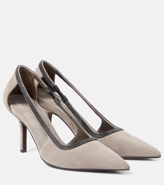 Monili suede pumps