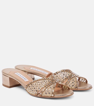 Crystal Love 35 embellished tulle mules