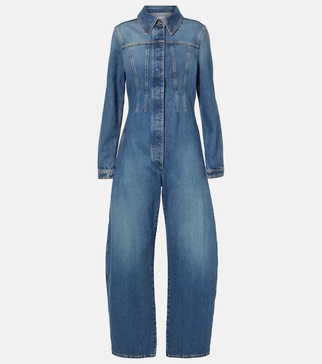 Round denim jumpsuit