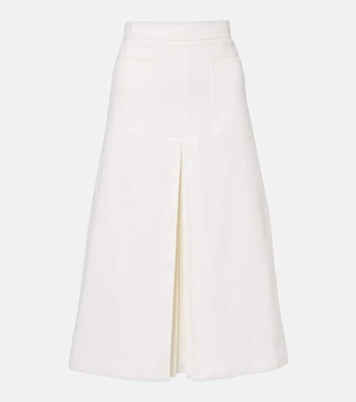 Renoir pleated cotton midi skirt