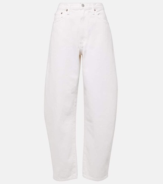 Balloon high-rise barrel-leg jeans