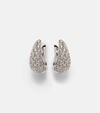 Claw 18kt white gold earrings with diamonds