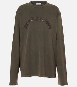 Logo appliqué cotton jersey top