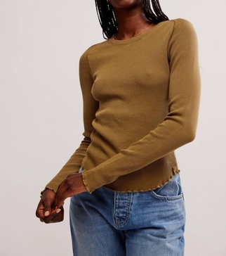 easy does it longsleeve top in military olive