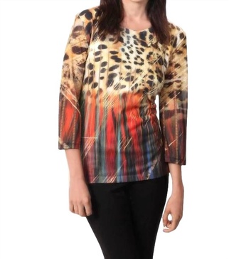 call of the wild tunic in gold multi