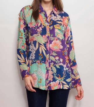 vivienne leya button up shirt in multi
