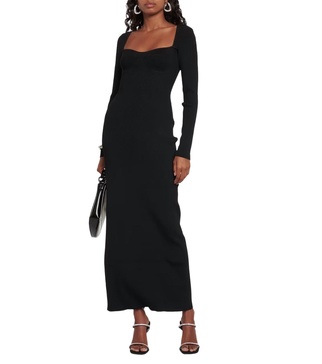 silhouette dress in black